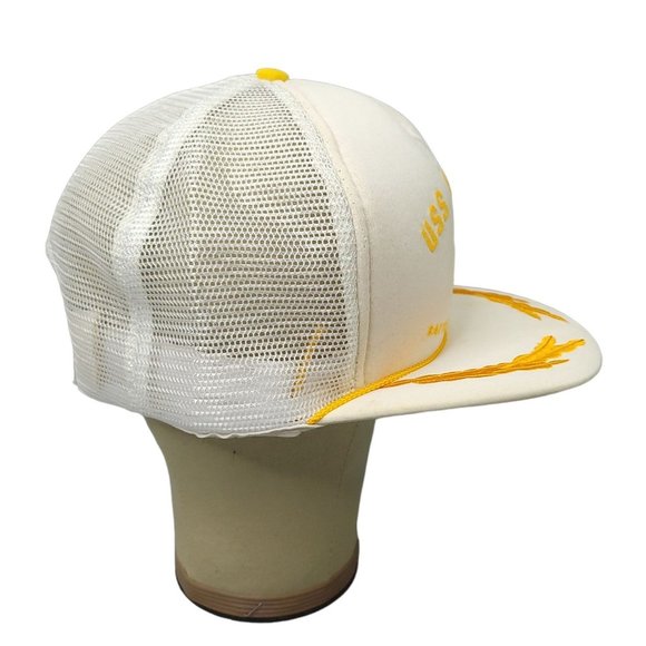 USS Alabama BB 60 Mesh Snapback Cap White Gold Leaves Foam Hat Scrambled Eggs - Picture 11 of 15